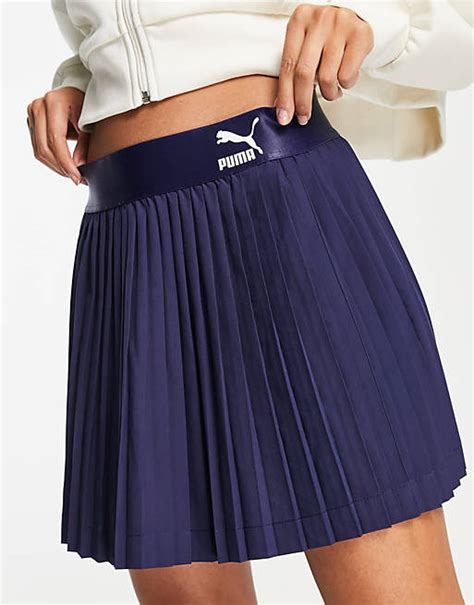 Puma Tennis Club Pleated Mini Skirt In Navy Asos