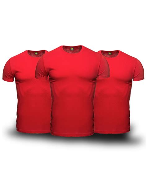 Kit Combo Camisetas B Sica Masculina Vermelho Lisa Algod O P M