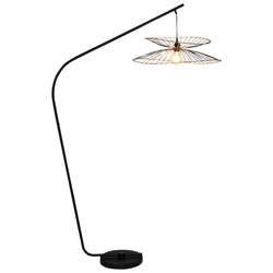 Lampadaire Métal et bois 163 cm NAPOLI coloris noir Conforama