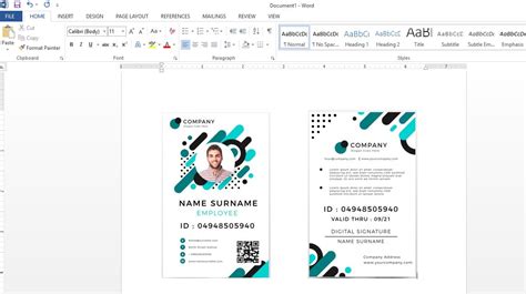 Cara Membuat Id Card Panitia Dengan Microsoft Word 2010 Printable Cards