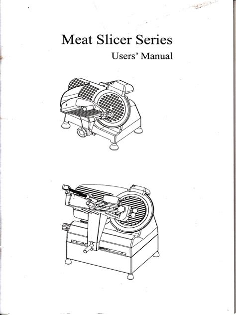 Meat Slicer User S Manual Pdf Tools Machines