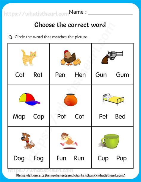 Choose The Correct Word Worksheets For Grade 1 Phonics Worksheets