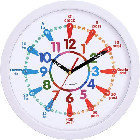 Buy Kids Wall Clock for Bedrooms Childrens Clock Learn to Tell the Time ...