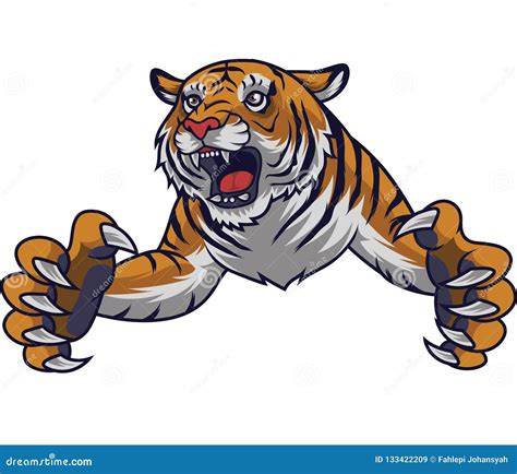 Tigre enojado del salto ilustración del vector Ilustración de atrapar