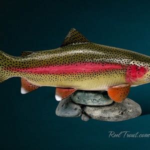 Rainbow Trout Sculpture Carved Fish Casting Flyfishing Etsy