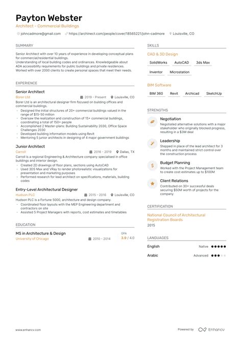 5 Architect Resume Examples And Guide For 2023