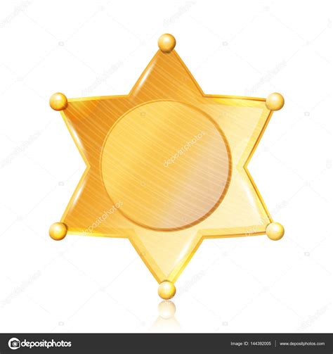 Insigne du shérif Star Vector Symbole d or Département municipal d