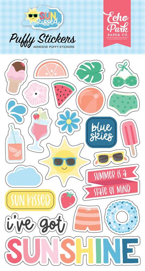 Sun Kissed Puffy Stickers Echo Park Paper Co