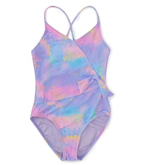 Angel Beach Big Girls 7 16 Tie Dye Monokini One Piece Swimsuit Dillards