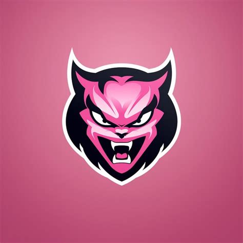 Premium Photo | Icon of the head of an angry pink demon