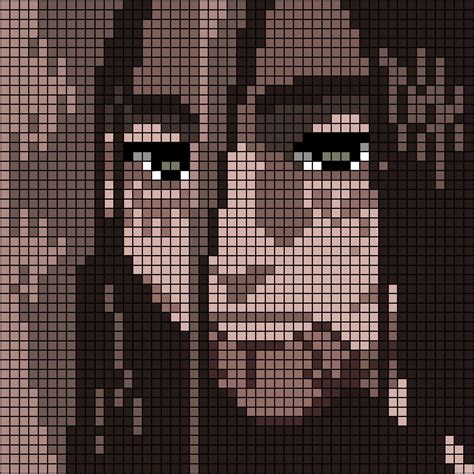 Eren Jaeger Pixels Crochet Pattern In 2024 Pixel Crochet Pixel Art