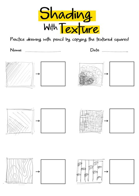 Texture Line Drawing Techniques Worksheet Free Pdf At