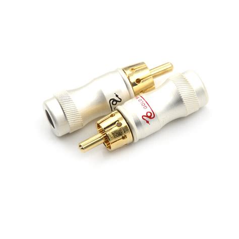 4pcs Goldplated Rca Male Plug Hifi Audio Cable Audio Video Connector Adapter3cau Ebay