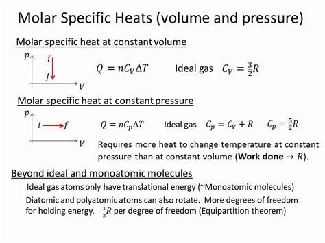 Molar Specific Heats Cv And Cp Youtube