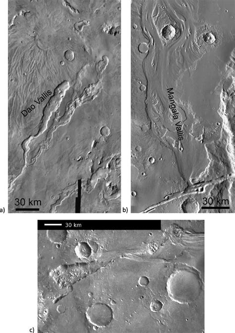 Dao Vallis A Mangala Vallis B And Ravi Vallis C As Viewed On