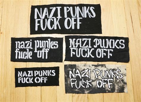 Nazi Punks Fuck Off Handpainted Punk Patches Etsy