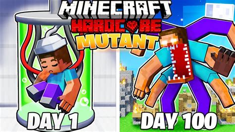 I Survived 100 DAYS As A MUTANT STEVE In HARDCORE Minecraft YouTube