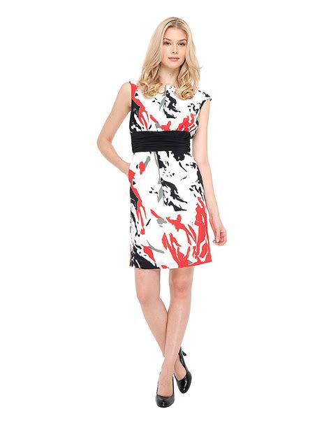 Catherine Catherine Malandrino Sleeveless Multicolored Printed Dress In