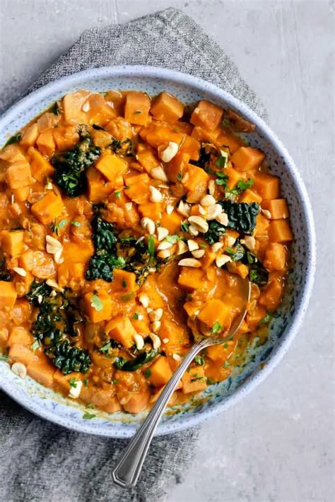 Curry Sweet Potato Kale And Peanut Stew • The Curious Chickpea