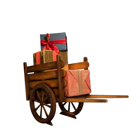 Wooden Cart With Presents Creation Group