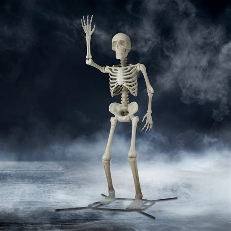 Halloween Giant Poseable Skeleton Decoration, Bone Color, 10 ft, by Way ...