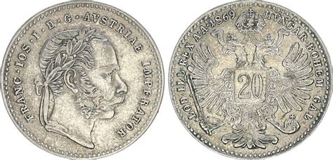 Österreich Ungarn Österreich Ungarn 20 Kreuzer 1869 Franz Joseph