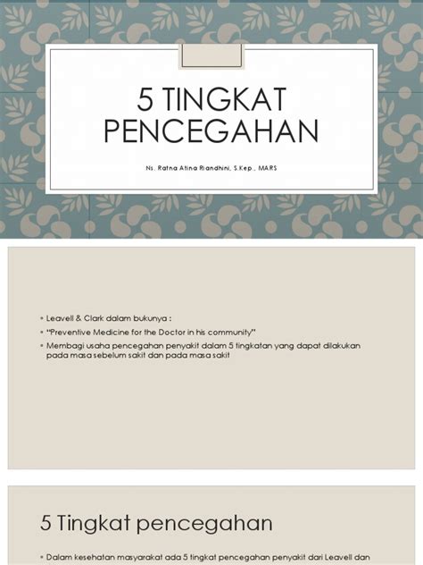 5 Tingkat Pencegahan Pdf