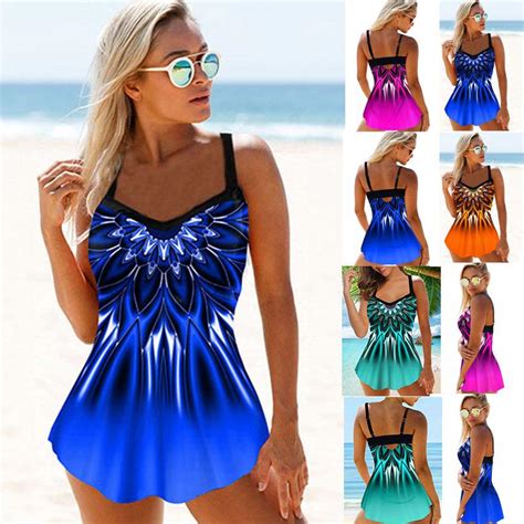 Comprar Conjunto De Tankini Con Estampado Para Mujer Traje De Ba O