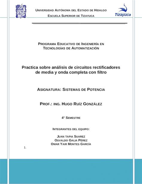 Docx Practica De Laboratorio Puente Rectificador Con Filtro Dokumen