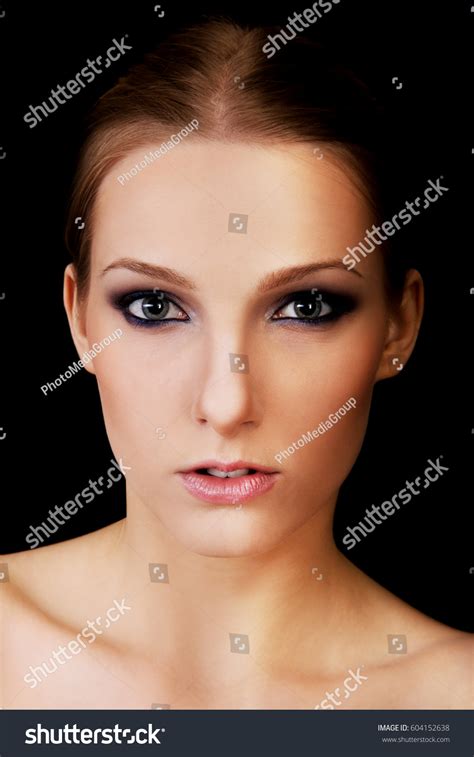 Attractive Blonde Topless Woman Dark Make Stock Photo Shutterstock