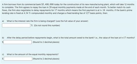 Solved A Firm Borrows From Its Commercial Bank Solutioninn