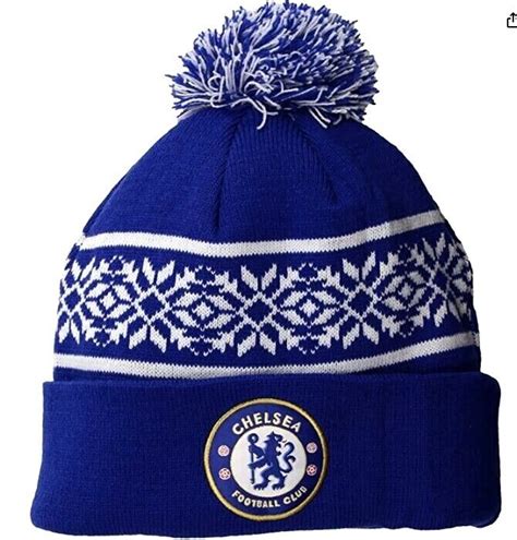 Chelsea Fc Hat Turn Upbobbleskull Beanie Hat Royal Navy And Black