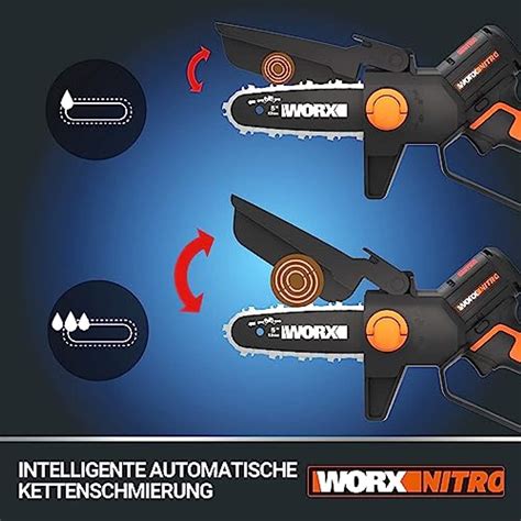 Worx Wg E Nitro Profi Mini Akku Kettens Ge V Im Akku Asts Ge