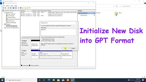 How To Initialize New Disk Into Gpt Mbr Format Create Partition To