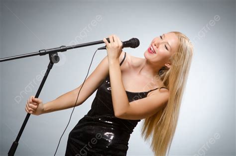 Woman Singing In Karaoke Club Photo Background And Picture For Free Download - Pngtree