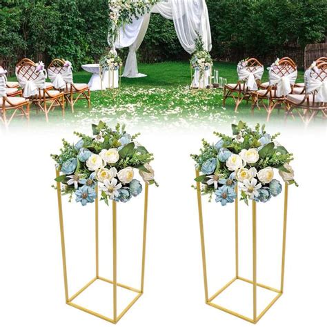 Yiyibyus Pieces In W X In H Gold Wedding Flower Stand