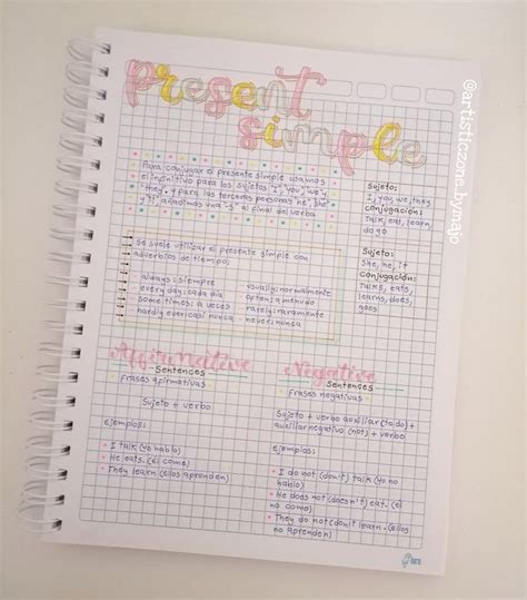 Present Simple Apuntes Bonitos Studygram Cuaderno De Ingles Como