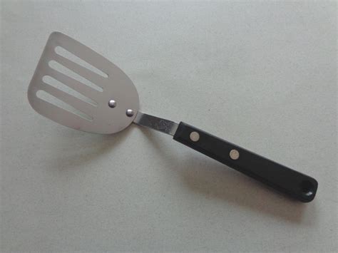 Vintage Ekco Forge Small Slotted Short Spatula Stainless USA