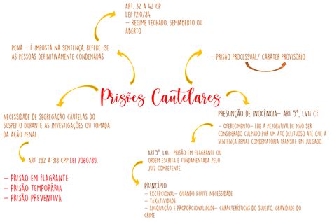 Prisões Cautelares mapa mental Direito Processual Penal II