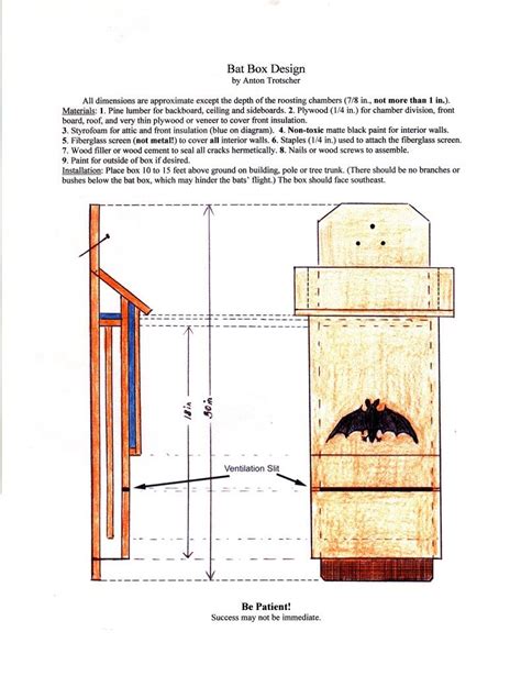 Bat House Plans Northwest