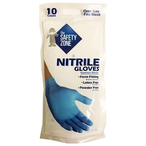 The Safety Zone 10 Count One Size Fits All Nitrile Cleaning Gloves At