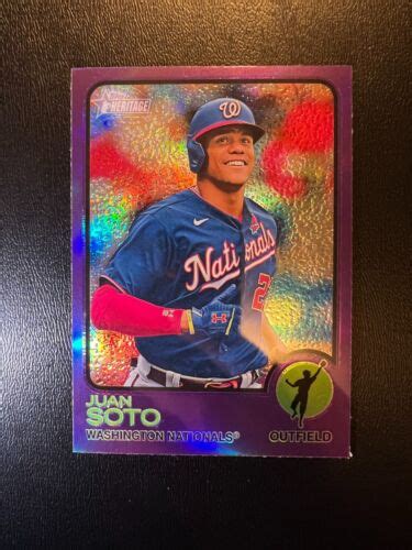 Topps Heritage Juan Soto Hotbox Purple Chrome Refractor Nationals