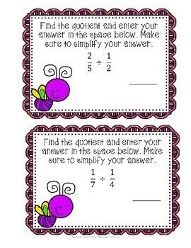 Dividing Fractions Boom Cards Digital Task Cards By Blue Mountain Math