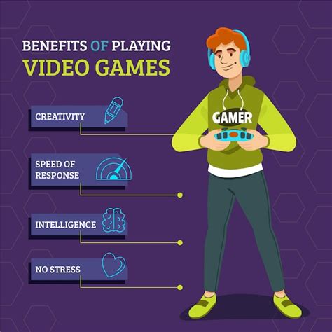 Beneficios De Jugar Infografía De Videojuegos Vector Gratis