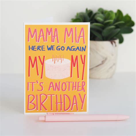 Mama Mia Birthday Card Sweetlove Press Personalised Prints Funny