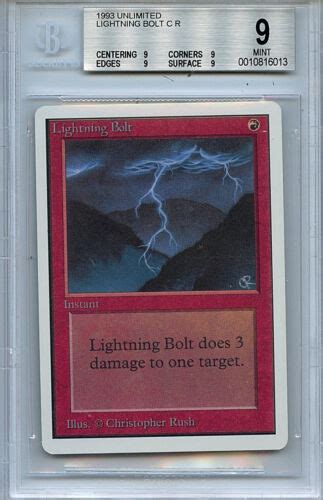 MTG Unlimited Lightning Bolt BGS 9 0 Mint Magic Card Amricons 6013 EBay