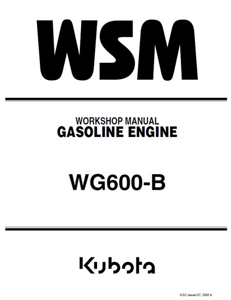 Kubota Wg600 B Gasoline Engine Workshop Manual Pdf