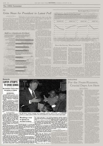 The 1992 Campaign Democrats Clinton Attempts To Ignore Rumors The