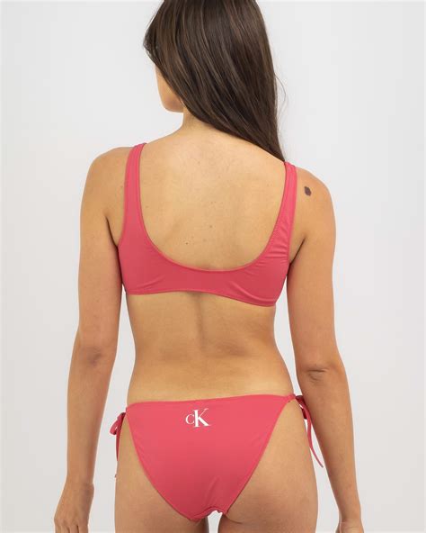 Shop Calvin Klein Bralette Bikini Top In Pink Flash Fast Shipping Easy Returns City Beach