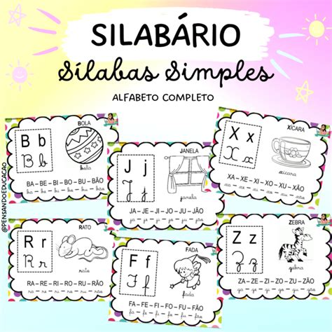 Silabário sílabas simples Pensando Educação Por Leticia